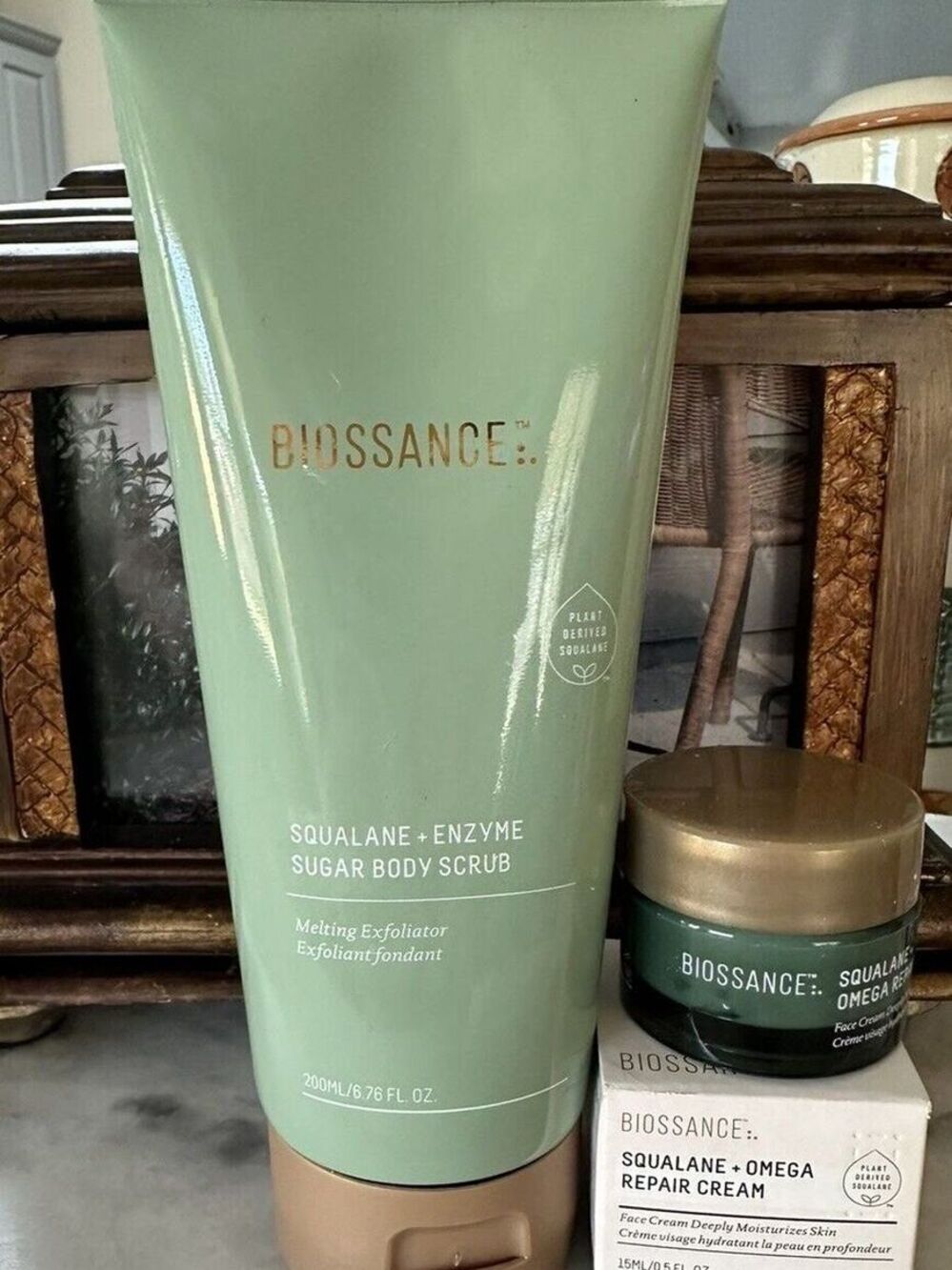 Biossance Squalane + Enzyme Repair Cream .5 Oz Body Scrub Full Size 6.76 fl.oz